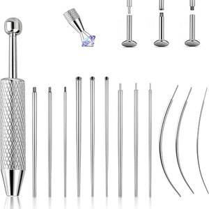 Stainless Steel Body Jewelry Taper And Ball Grabber Tool Set For 14G 16G 18G 20G Professional <b>Piercing</b> - Product Image 1