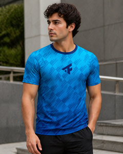 Custom Printed Mens Sports T-<b>Shirt</b> Quick Dry Four-Way Stretch <b>Polyester</b> Spandex Gym Running Athletic Durable Stitching - Product Image 3