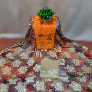 Vestidos Exclusivos de Tela Chifón Fransawi Somalí con Diseño Jacquard Liso, Intrincado Trabajo de Brillo y Estampado Abstracto, Tradición Atemporal - Product Image 1