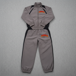 YOURBRAND Men's Sporty Tracksuit Set Gray Black Polyester Quick Dry Autumn Stand Collar Full <b>Zip</b> Design - Product Image 2