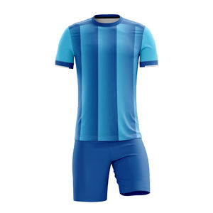 Maillots de football unisexes personnalisés 100 % polyester respirants, ensemble complet avec nom, tenue d'équipe sublimée, short imprimé - Product Image 2