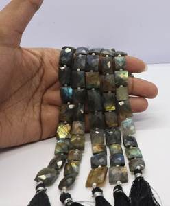 Perles de Labradorite Naturelle Sculptées en Forme de Poussin, 9-10MM, Forme Rectangulaire Éclatante, Labradorite Bleue Effet Feu, Perles Sculptées à la Main pour Bijoux - Product Image 2