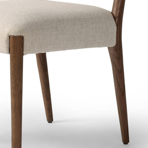 Midcentury Modern <b>Upholstered</b> Dining <b>Chair</b> With Wood Legs And Fabric Seat For Home Furniture - Product Image 4