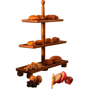 Elegant 2 Tier Bamboo Cake Stand Heart Shaped Serving Tray Natural Wooden Dessert & Cupcake Display Stand For Parties & Weddings - Product Image 5