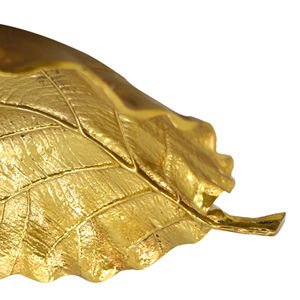 Plat de service ovale design en or brillant et nickel brillant pour la table, fait main - Product Image 1