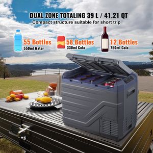 Frigorifero Portatile per Auto a Doppia Zona 12/24V, 39L, Intervallo Regolabile 4-68F, 100% Compatibile con Auto - Product Image 2