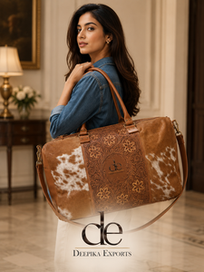 Hand Tooled Carving Real Cowhide Leather Luggage Bags Handmade Unisex Travel Bag <b>Big</b> Size <b>Handbag</b> Multi Use Bag - Product Image 6