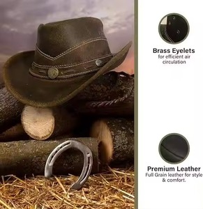 Sombrero de Vaquero de Dos Tonos con Borde de Color Contrastante, Sombrero de Fieltro de Lana de Ala Ancha, Estilo Cattleman, Western, Ranchero - Product Image 5