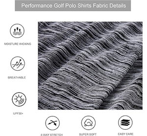 Polo en maille à manches courtes pour homme de haute qualité, gris uni, séchage rapide, style golf, coupe classique - Product Image 5