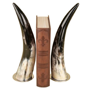 Sujetalibros Decorativo para Oficina en Casa, Diseño en Forma de Cuerno, Sujetalibros con Acabado Negro, Estilo Elegante - Product Image 2
