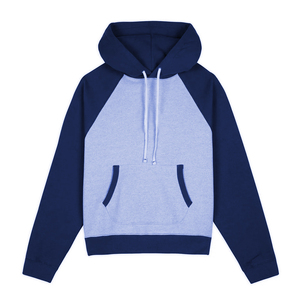 Sudadera con capucha de algodón y forro polar en contraste, estilo raglán, manga larga, corte holgado, de marca de moda para hombre. - Product Image 2