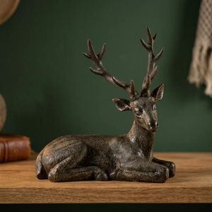 Statue de cerf décorative en métal inclinable avec bois de cerf pour la maison, le jardin, l'hôtel et le bureau – Vente en gros - Product Image 3