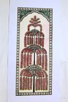 Cadre d'art mural traditionnel fait main |   Peinture florale ethnique pour la décoration de la maison |   Œuvre d'art encadrée en bois vintage