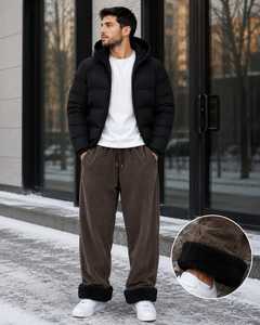 Pantalones Deportivos de Forro Polar para Hombre Tenjam Trading, Cintura Elástica con Cordón, Pantalones Casuales de Invierno, Azules, Resistentes, Ecológicos y Transpirables - Product Image 2