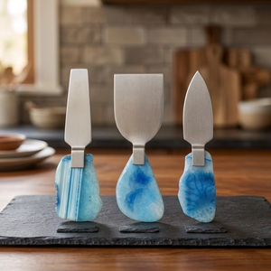 Ensemble de couteaux et spatules à fromage de luxe, couverts décoratifs en métal pour plateaux de fromages, apéritifs, cocktails et événements spéciaux - Product Image 6