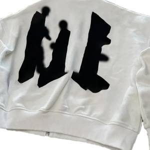 Hoodies à capuche de style triangle haut de gamme, avec strass, coupe courte, en tissu éponge 500 GSM, fermeture éclair, coupe oversize, streetwear Y2K, logo personnalisé - Product Image 5