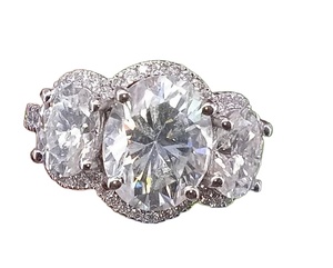 Belle bague blanche ronde et ovale 3 bagues en pierre bague de mariage en argent sterling Moissanite et autres bijoux en diamant - Product Image 1