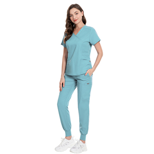 Tenue Médicale Unisexe Premium Extensible à Col en V – Uniforme d'Infirmière Haute Performance, Doux et Anti-Humidité pour le Travail Hospitalier - Product Image 4
