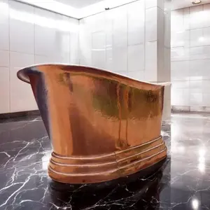 Baignoire en cuivre faite à la main de qualité standard pour la maison et l'hôtellerie – Baignoires autoportantes en cuivre de luxe en gros - Product Image 4
