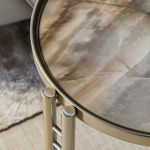 C Shaped Gold <b>Side</b> <b>Table</b> Small <b>Round</b> Sofa End <b>Table</b> Elegant Stainless Steel Frame Bedside Nightstand Accent Coffee <b>Table</b> - Product Image 4