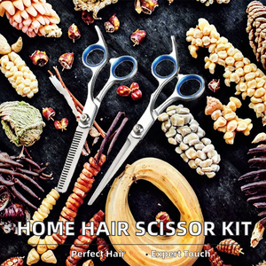 Stainless Steel Sharp Blade Right-Handed Hair Scissor <b>Set</b> Home Use Hairdressing Scissors Kit <b>Barber</b> Thinning Cutting - Product Image 4