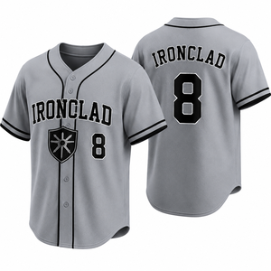 Factory Direct Full Button <b>Baseball</b> Jersey Kids Classic Gamewear Mesh Fabric Embroidery Detail Tournament Competition Ventilated - Product Image 5