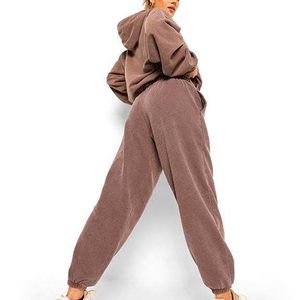 Chándal de moda nuevo al por mayor con lavado ácido para mujer, chándal transpirable de manga larga de peso pesado para mujer - Product Image 2