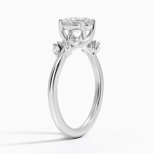 Anillo BOJ 0149 con Corte Ovalado, Plata 925, Engaste de Racimo Marquise, Anillo Solitario con Diamante de 2ct, Color D, VVS1, Moissanita, Certificado GRA, en Oferta - Product Image 2