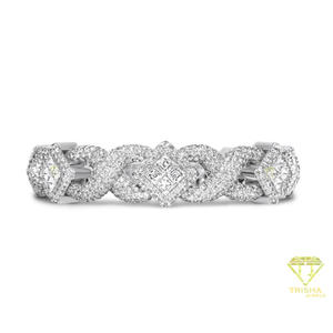 Luxury <b>Infinity</b> Link Moissanite <b>Bracelet</b> with Fully Iced Out Diamond Style Design and Premium VVS Stones - Product Image 1