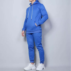 Conjunto Deportivo Econex para Hombre, Diseño 2 en 1 con Capucha Azul, Ligero, Manga Corta, Corte Regular, Color Sólido, Algodón - Product Image 1