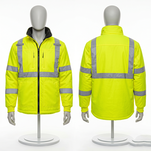 เสื้อแจ็คเก็ตทำงานสีส้มพรีเมียม 320 GSM ผ้าโพลีคอตตอน พร้อมแถบสะท้อนแสง ปักโลโก้แบบสั่งทำพิเศษ พิมพ์ลายปัก - Product Image 3