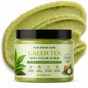 OEM Private Label Green Tea Shea Sugar <b>Scrub</b> Exfoliating <b>Body</b> Polish with Natural Green Tea Extract & Shea Butter for Wholesale - Product Image 2