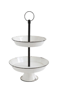 Soporte para pasteles de dos niveles con alto brillo y diseño cómodo para mesa y cafetería - Product Image 2