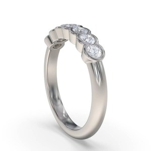 Anillo de boda de media eternidad con corte redondo de moissanita para unisex, plata fina 925 original, regalo sorpresa de cumpleaños para pareja - Product Image 6