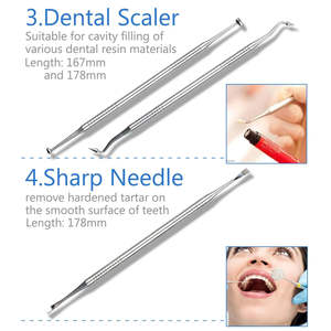 8 Pcs Teeth Cleaning Tools Tartar Remover Tooth Plaque Scraper Dental <b>Pick</b> Dental Hygiene Tools <b>Set</b> With Zipper Bag By Dentavex - Product Image 4