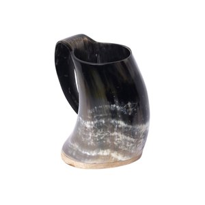 ZNZ CRAFT - Taza de Cuerno Hecha a Mano por Proveedores Indios, Estilo Tradicional, Ecológica y Reutilizable para Servir Bebidas Frías - Product Image 3