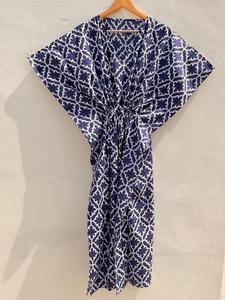 Indigo Designer <b>Kaftan</b> Dress Bulk Order Resort Wear Women <b>Kaftan</b> - Product Image 1