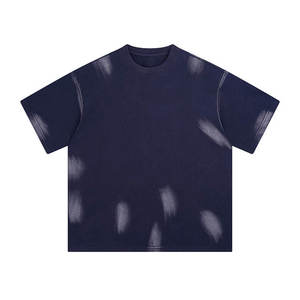 Camiseta de Cuello Redondo de Algodón Tejido Lavado Estilo Retro para Hombre, Efecto Vintage, Ecológica, Corte Regular para Moda Urbana Diaria - Product Image 4