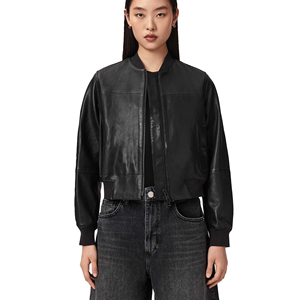 <b>Women</b> Genuine Leather Winter <b>Jacket</b> Ladies Fleece Lined Biker Slim Fit <b>Zip</b>-<b>Up</b> Customized Logo Factory Price Wholesale - Product Image 4