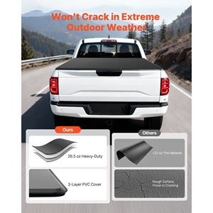 Copertura Morbida Impermeabile Tri-Fold per Cassone Ford F-150 2015-2025 da 5.5 ft (67.1 Pollici) - Compatibile con Coperture per Cassone del Camion - Product Image 4