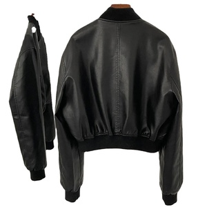 Veste en cuir courte de couleur unie, style rétro, fermeture éclair courte, décontractée, assortie à tout, veste en cuir pour femme, nouvelle collection automne-hiver - Product Image 2