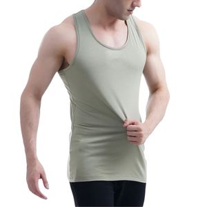 เสื้อกล้ามออกกำลังกายผู้ชายสแปนเด็กซ์สั่งทำขายส่ง – เสื้อกล้ามเรียบไม่มีแขนพร้อมโลโก้สำหรับเพาะกายและฟิตเนส - Product Image 2