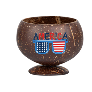Taza de Coco Natural de EE. UU. para Comida, Ensalada, Bocadillos, Taza de Coco Impresa en 3D Patriótica para el 4 de Julio, Día de la Independencia, de Vietnam - Product Image 5