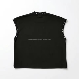 Débardeur personnalisé imprimé numériquement avec des strass – Jersey 100 % coton, tissu doux et respirant |   Streetwear unisexe surdimensionné - Product Image 2