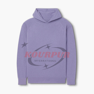Sudadera con capucha morada para hombre, corte regular, de algodón tejido, informal, para otoño. - Product Image 1