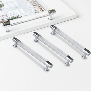 Manufacturer Supply Modern Acrylic & Aluminum Hardware Materials Cabinet Handle Luxury <b>Drawer</b> <b>Pulls</b> for Kitchen Bathroom - Product Image 4
