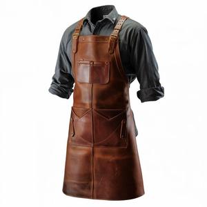Handmade Leather <b>Apron</b> for Men Women <b>BBQ</b> Cooking Kitchen Workwear Custom Logo Factory Direct Wholesale Price LPN-0205 - Product Image 1