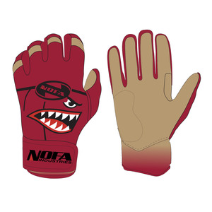 Guantes de Bateo NOFA INDUSTRIES Negros y Blancos de Cuero Acolchado con Cierre de Hebilla Ambidiestros Unisex para Adultos Entrenamiento de Béisbol - Product Image 3