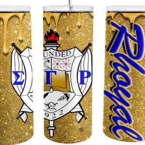 Sigma Gamma Rho Glitter Style Tumbler Stainless Steel Insulated Travel <b>Cup</b> Sparkle Drinkware <b>With</b> <b>Lid</b> Straw <b>Reusable</b> Beverage - Product Image 5