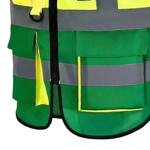 Gilet de sécurité réfléchissant haute visibilité à marque privée, classe 1 ANSI, classe 2 EN ISO, avec éclairage LED, vêtements de travail professionnels pour la construction - Product Image 4